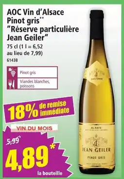 Norma Jean geiler aoc vin d'alsace pinot gris réserve particulière offre