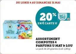 Super U Assortiment compotes 4 parfums u mat & lou offre