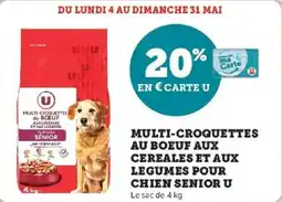 Super U Multi-croquettes au boeuf aux cereales et aux legumes pour chien senior u offre