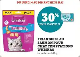 Super U Friandises au saumon pour chat temptations whiskas offre