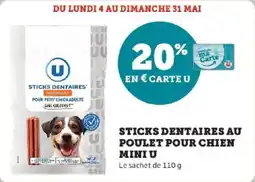 Super U Sticks dentaires au poulet pour chien mini u offre