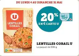 Super U Lentilles corail u offre