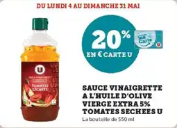 Super U Sauce vinaigrette a l'huile d'olive vierge extra 5% tomates sechees u offre