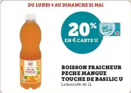 Super U Boisson fraicheur peche mangue touche de basilic u offre