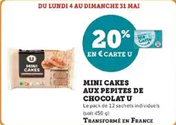 Super U Mini cakes aux pepites de chocolat u offre