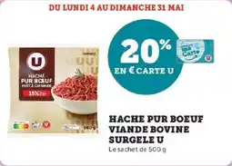 Super U Hache pur boeuf viande bovine surgele u offre