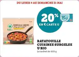 Super U Ratatouille cuisinee surgelee u bio offre