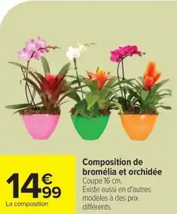 Carrefour Composition de bromélia et orchidée offre