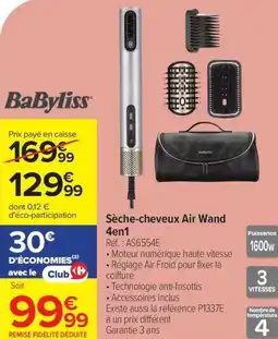 Carrefour Sèche-cheveux air wand 4en1 babyliss offre