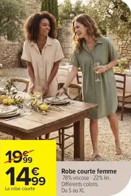 Carrefour Robe courte femme offre