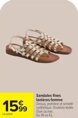 Carrefour Sandales fines lanières femme offre