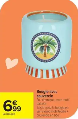 Carrefour Bougie avec couvercle offre