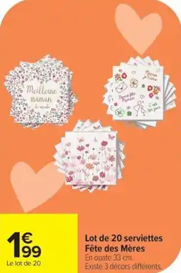 Carrefour Lot de 20 serviettes fête des mères offre