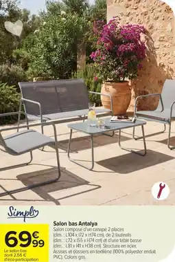Carrefour Salon bas antalya offre