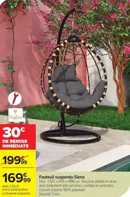 Carrefour Fauteuil suspendu siena offre