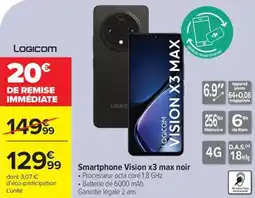 Carrefour Smartphone vision x3 max noir offre