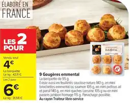 Carrefour 9 gougères emmental offre