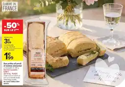 Carrefour Duo préfou ail persil et lardons emmental offre