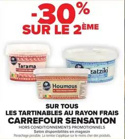 Carrefour Sur tous les tartinables au rayon frais carrefour sensation offre