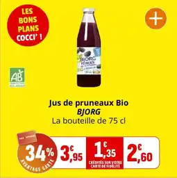 Coccinelle Express BJORG Jus de pruneaux Bio offre