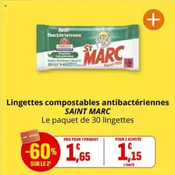 Coccinelle Express SAINT MARC Lingettes compostables antibactériennes offre