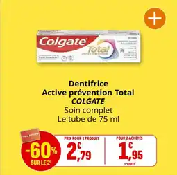 Coccinelle Express COLGATE Dentifrice Active prévention Total offre