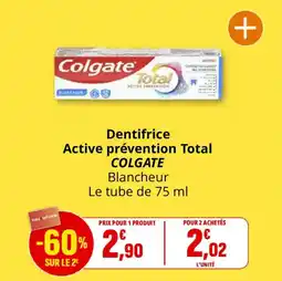 Coccinelle Express COLGATE Dentifrice Active prévention Total offre