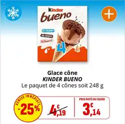 Coccinelle Express Glace cône kinder bueno offre