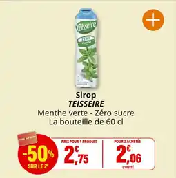 Coccinelle Express TEISSEIRE Sirop Menthe verte - Zéro sucre offre