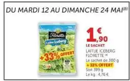 Hyper U Laitue Iceberg Florette offre