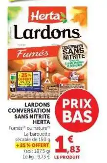 Hyper U Lardons Conversation Sans Nitrite Herta offre