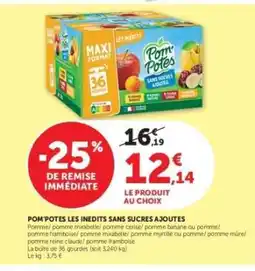 Hyper U POM'POTES LES INEDITS SANS SUCRES AJOUTES offre