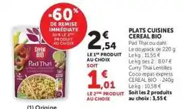 Hyper U PLATS CUISINES CEREAL BIO offre