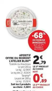 Hyper U Tzatziki ou houmous offre
