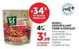 Hyper U Muesli Croustillant Terre & Céréales offre