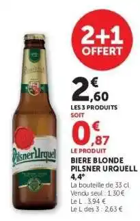 Hyper U BIERE BLONDE PILSNER URQUELL 4,4° offre