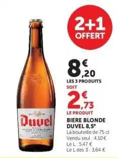 Hyper U BIERE BLONDE DUVEL 8,5° offre