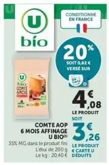 Hyper U COMTE AOP 6 MOIS AFFINAGE U BIO offre