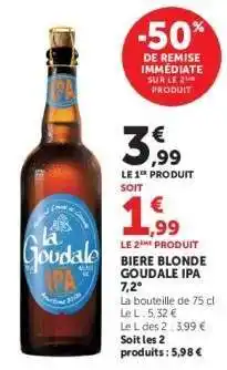 Hyper U BIERE BLONDE GOUDALE IPA 7,2° offre