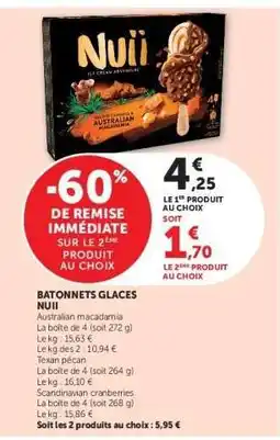 Hyper U Bâtonnets glacés Nuii offre