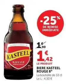 Hyper U Biere Kasteel Rouge 8° offre