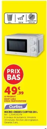 Hyper U MICRO-ONDES CURTISS 20 L offre