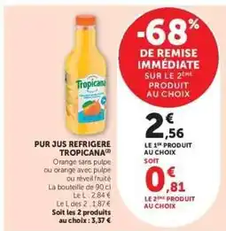 Super U Pur Jus Réfrigéré Tropicana offre