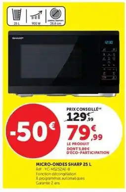 Hyper U MICRO-ONDES SHARP 25 L offre