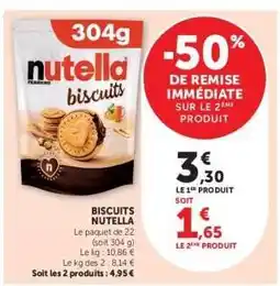 Super U Biscuits Nutella offre