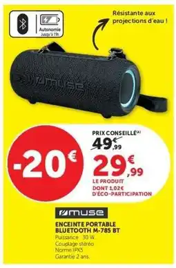 Hyper U ENCEINTE PORTABLE BLUETOOTH M-785 BT offre
