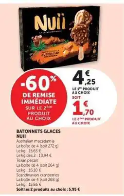 Super U Bâtonnets glacés Nuii offre