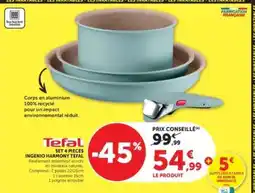 Hyper U Tefal Set 4 Pièces Ingenio Harmony offre
