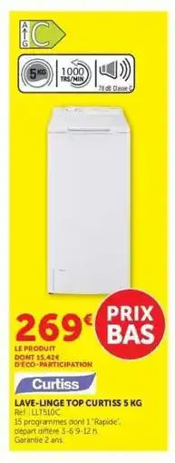 Hyper U LAVE-LINGE TOP CURTISS 5 KG offre