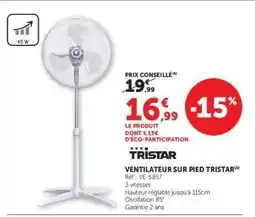Hyper U VENTILATEUR SUR PIED TRISTAR offre